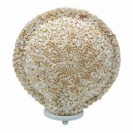 Boho havsskal-lampa - skuren konstskal - stor rund - 30 cm