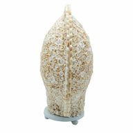 Boho havsskal-lampa - skuren konstskal - stor rund - 30 cm