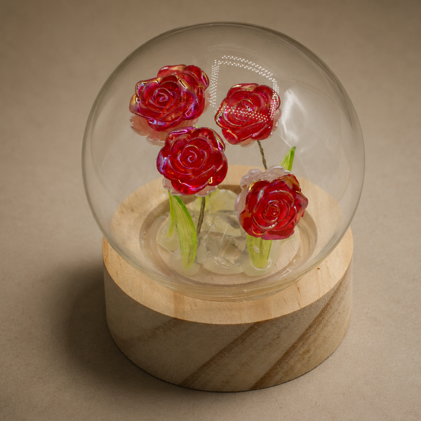 Lysande Glaskupor med Blommor