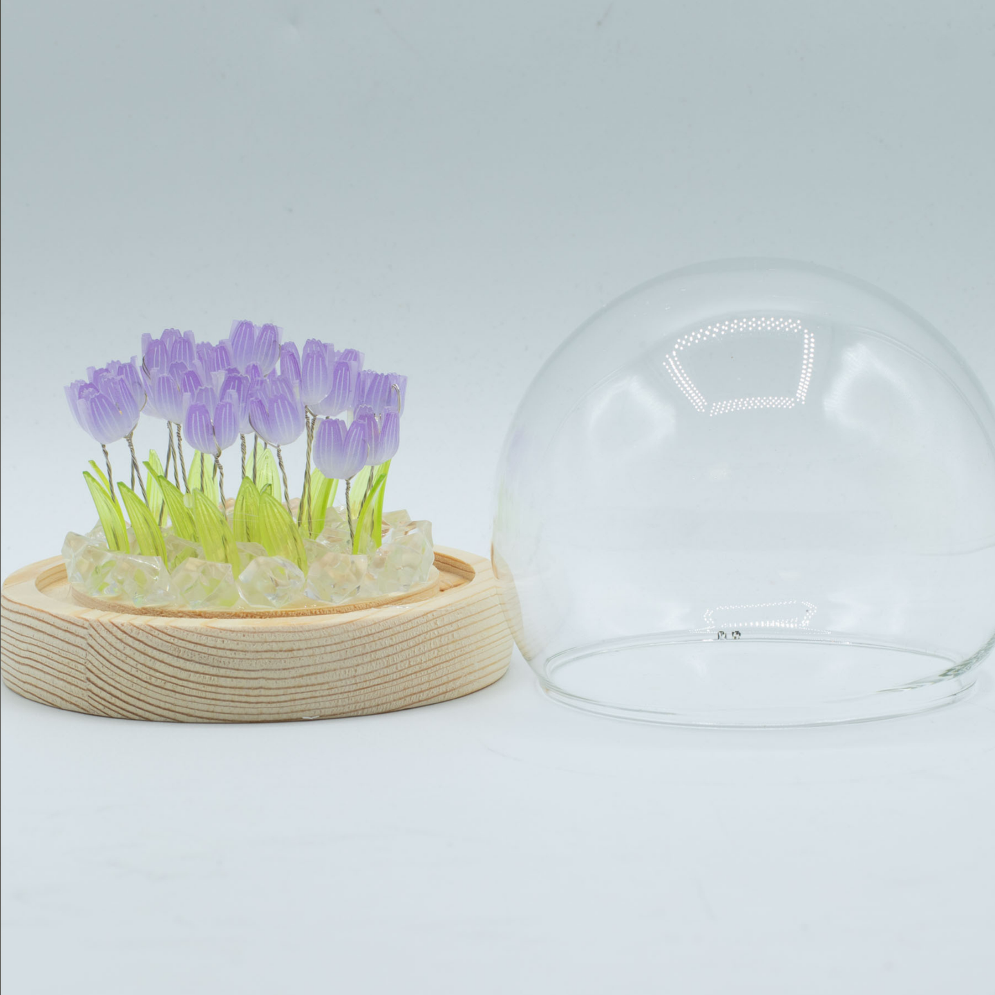 Lysande Glaskupor med Blommor