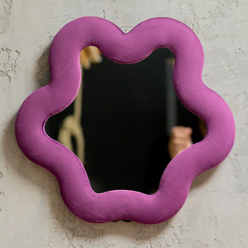 Mjuk vågig spegel - stjärna - mauve