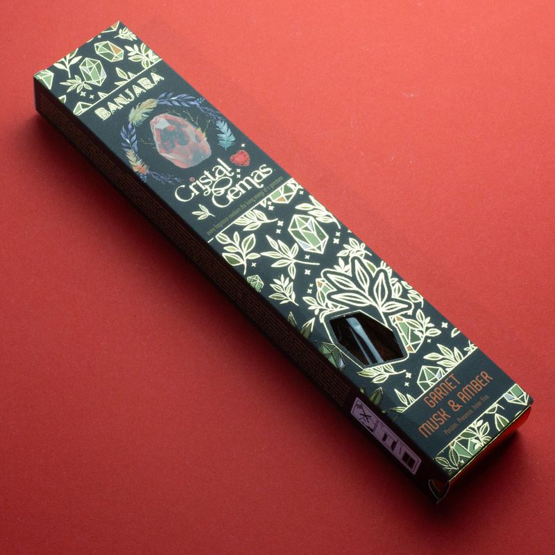Banjara Kristall Ädelstenar - Granat Musk & Bärnsten