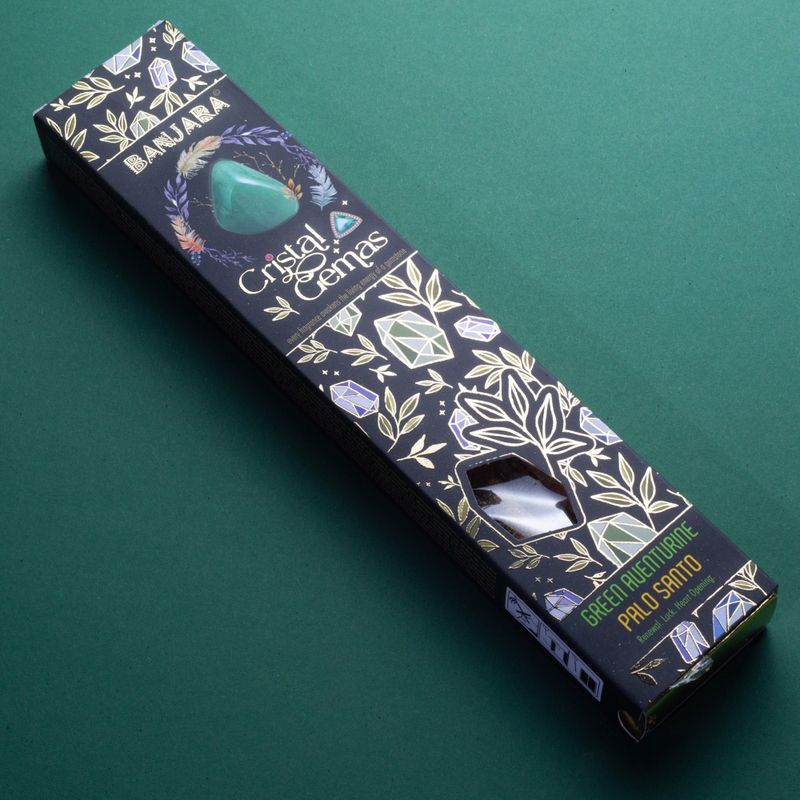 Banjara Kristallädelstenar - Grön Aventurin Palo Santo