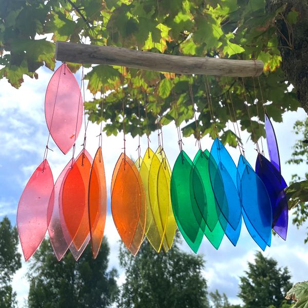 Vindspel av Återvunnet Glas