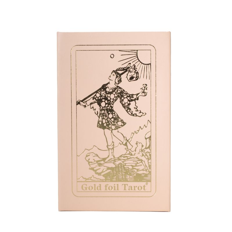 Rosa låda med rubinfolie för tarotkort – gåvoboxset med häfte