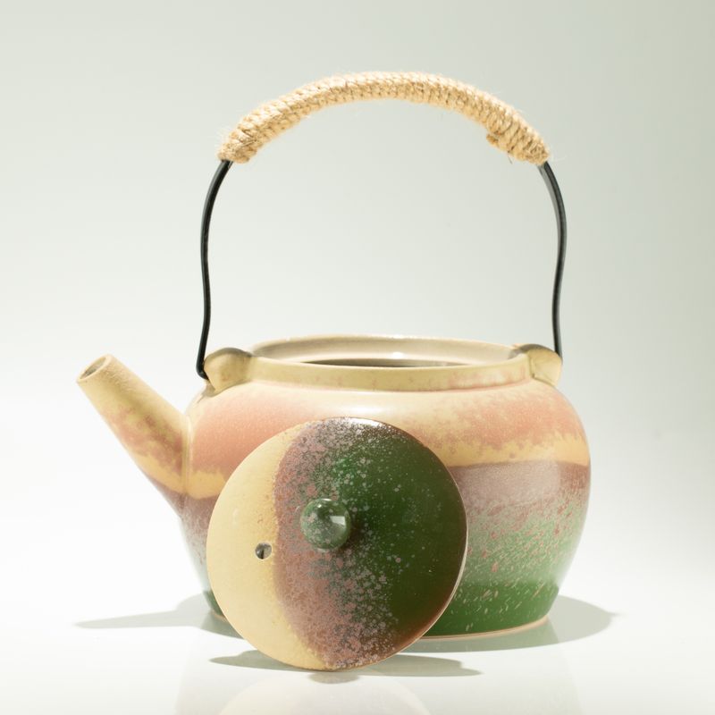Japanskt kyusu-stil te-set - För grönt te - Fyra koppar