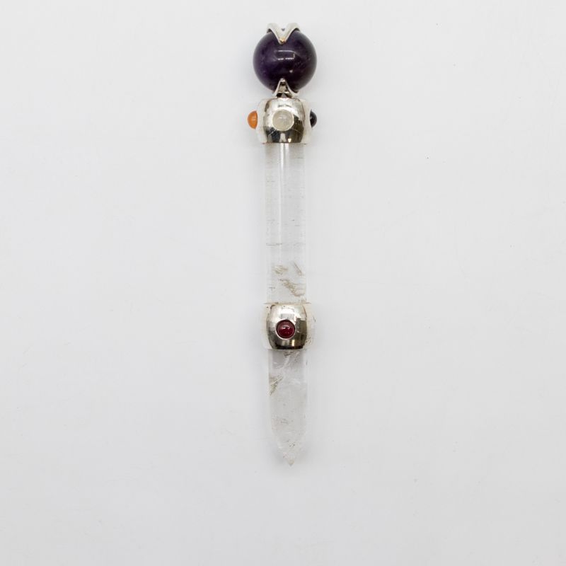 Himmelsk prismstav - ametist rörlig kristallkula kvartsstam - 12 cm