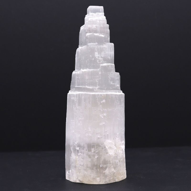 Naturlig selenit-tornlampa - 25 cm