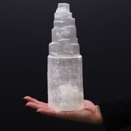 Naturlig selenit-tornlampa - 25 cm