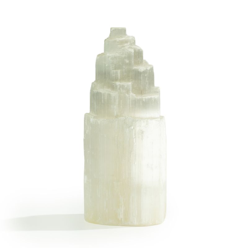 Naturlig selenit tornlampa - 20 cm