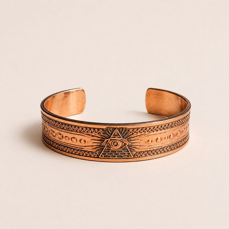 Solida koppararmband med gravyrer av affirmationer (blandade)