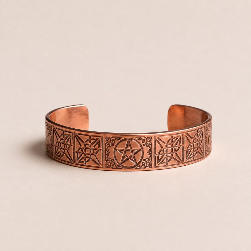 Solida koppararmband med gravyrer av affirmationer (blandade)
