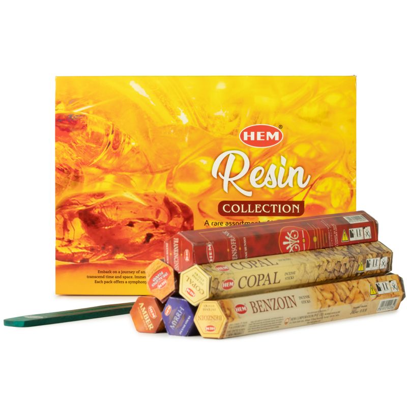 HEM Hexagonalt rökelse - Resinkollektion & aska-fångare (assorterat paket 6)