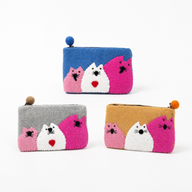 Tre feta katter filtplånbok- (3 olika färger)