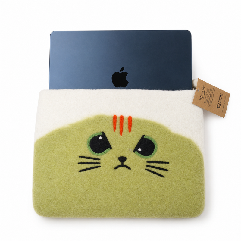 Feltad laptopfodral (upp till 14 tum) - Grumpy Cat