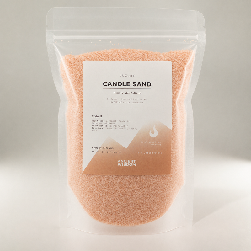 Doftljus Sand - Taupe Orange - koboltblå - 300 g