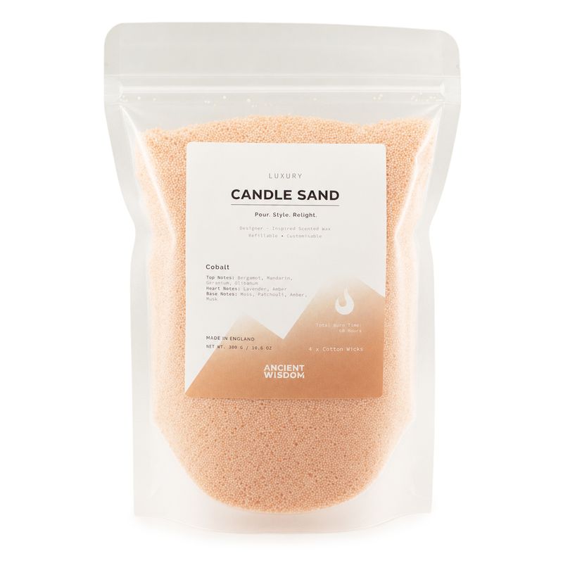 Doftljus Sand - Taupe Orange - koboltblå - 300 g