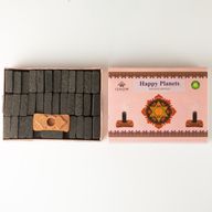 Förpackning med 104 naturliga rökelsebrickor och brännare - Happy Planets - Ritual Brickor