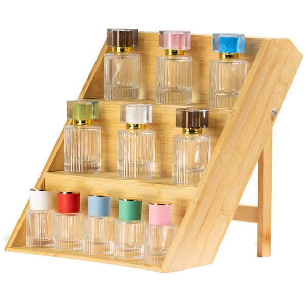 Bambu stående fyrhyllig display - 30x30x24 cm