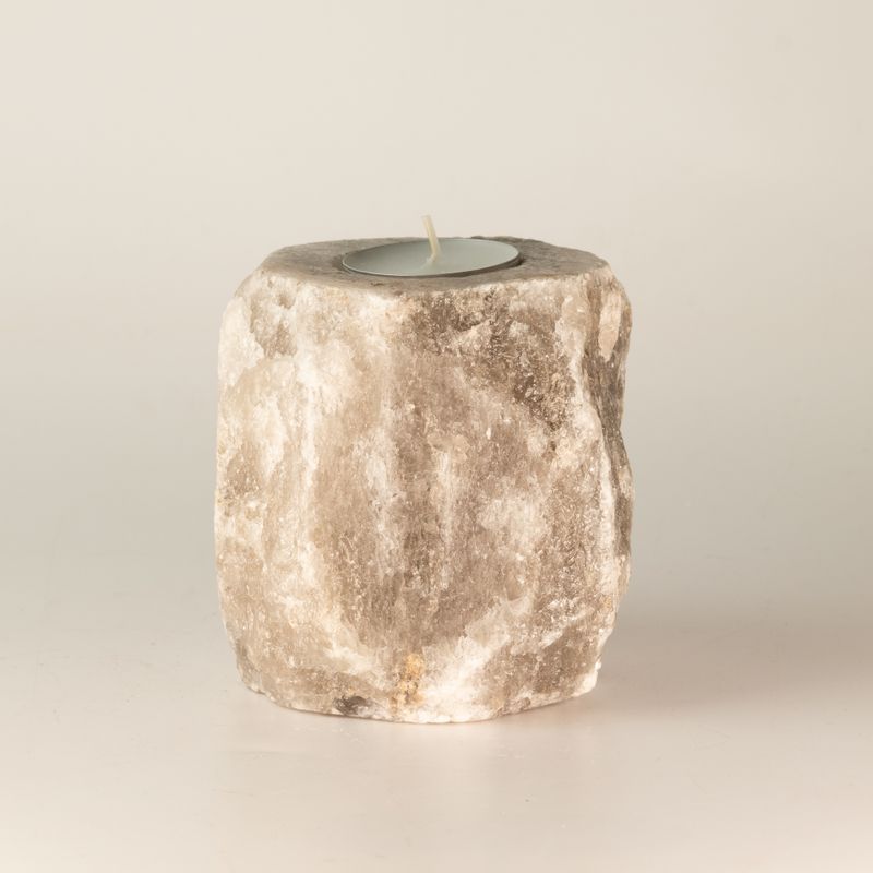 Grå salt-ljusstake 600-800 g