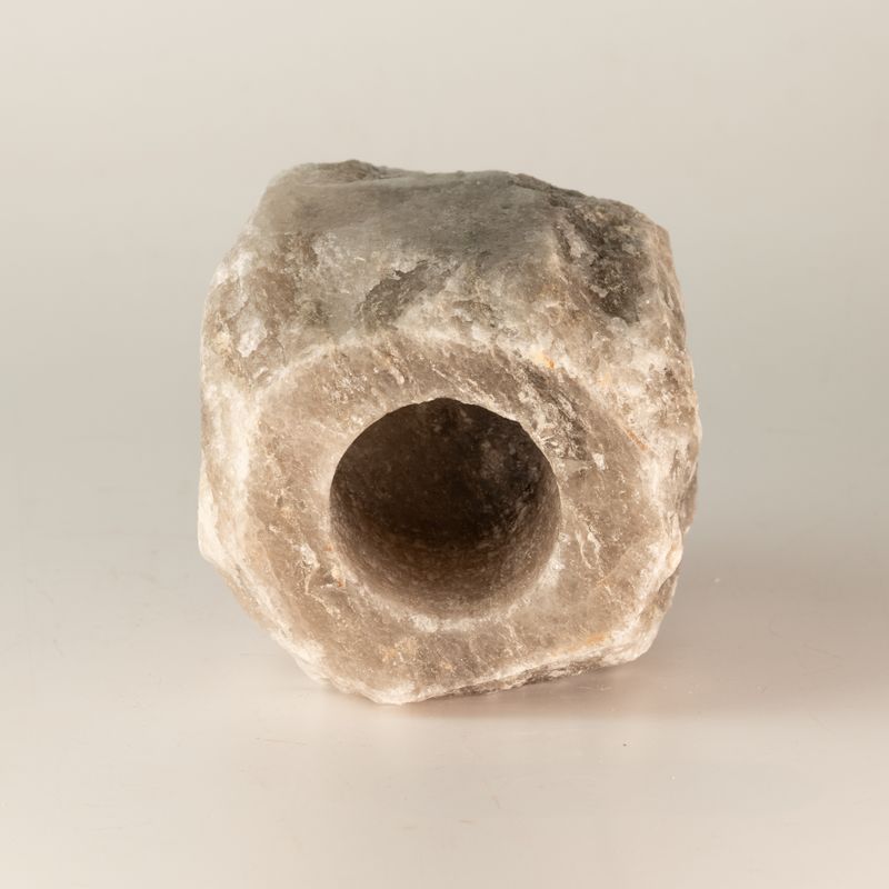Grå salt-ljusstake 600-800 g