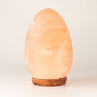 Saltlampa äggformad - träbas