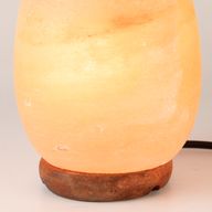 Saltlampa äggformad - träbas