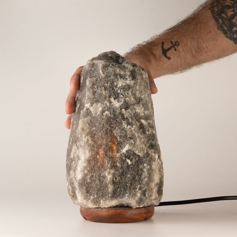Grå Himalaya Naturlig Saltlampa - 3-5 kg
