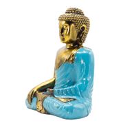 Turkos och guld Buddha - Extra stor 30 cm - Jordberöring (Upplysning)