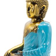 Turkos och guld Buddha - Extra stor 30 cm - Jordberöring (Upplysning)