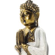 Vit och guld Buddha - Extra stor 30 cm - Namaste (Välkommen)