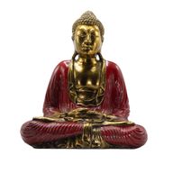 Röd & Guld Buddha - Extra stor 40 cm - Duyana Mudra (meditation)