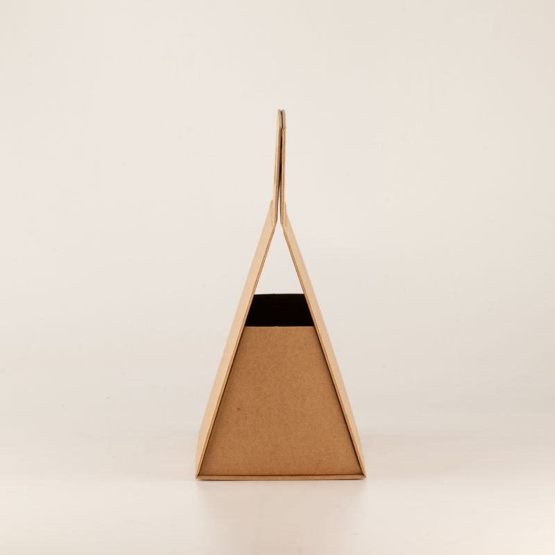 Hopfällbar gåvobox - Handlåda (20x10x20 cm) - Brun Kraft