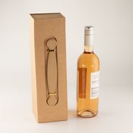 Ihopfällbar presentlåda - vinlåda-form (33,5x10x10,5 cm) - brun kraftpapper