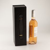 Plattförpackad presentask – vinlådesform (33,5 × 10 × 10,5 cm) – Svart