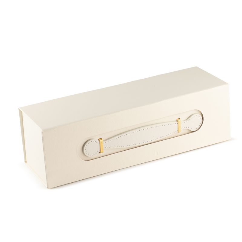 Plattförpackad presentbox - vinlådeform  (33.5x10x10.5cm) - Vit