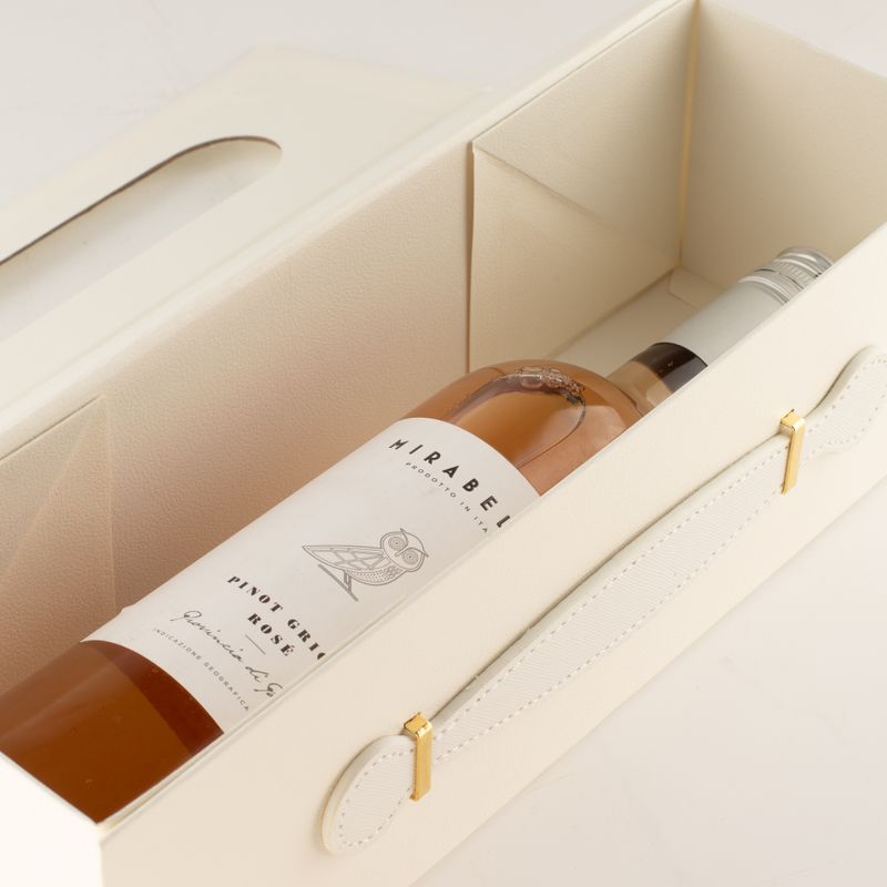 Plattförpackad presentbox - vinlådeform  (33.5x10x10.5cm) - Vit