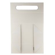 Plattförpackad presentbox - vinlådeform  (33.5x10x10.5cm) - Vit