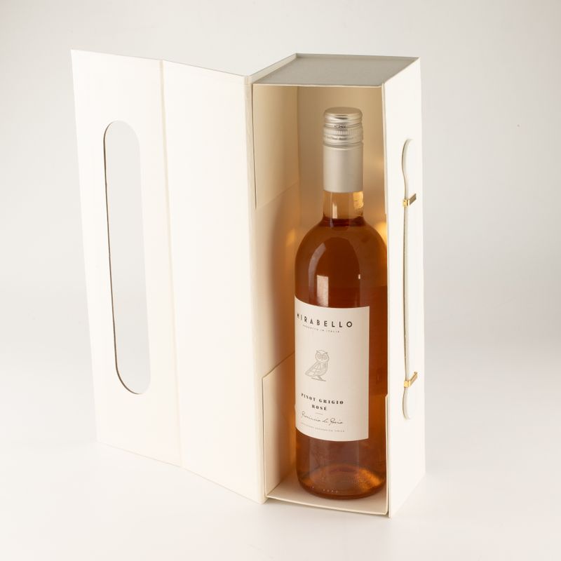 Plattförpackad presentbox - vinlådeform  (33.5x10x10.5cm) - Vit