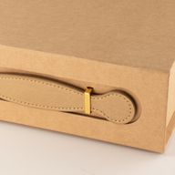 Plattförpackad presentlåda - med gåvokorg (24x18.2x8cm) - Brun Craft