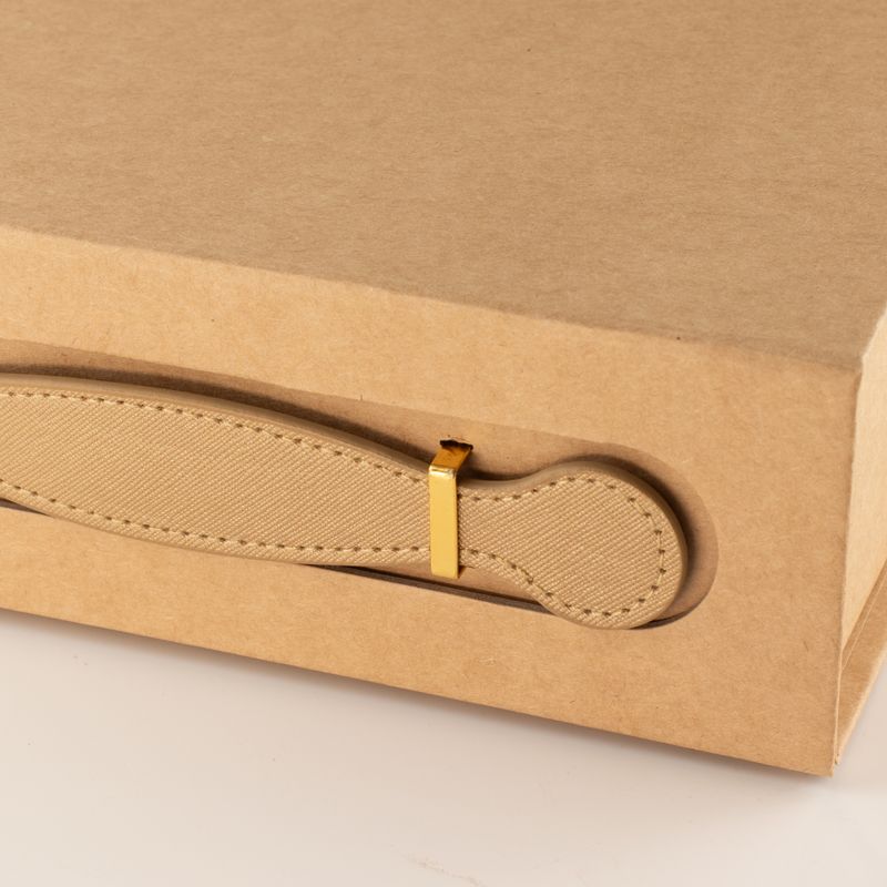 Plattförpackad presentlåda - med gåvokorg (24x18.2x8cm) - Brun Craft