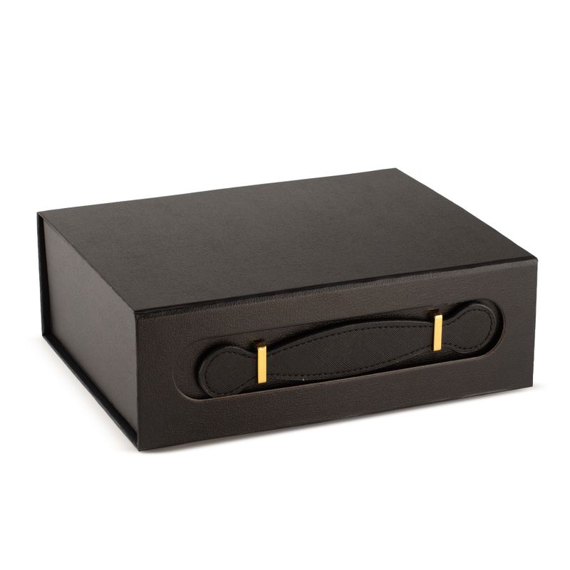 Hopfällbar presentbox - med presentkorg (24x18.2x8cm) - Svart