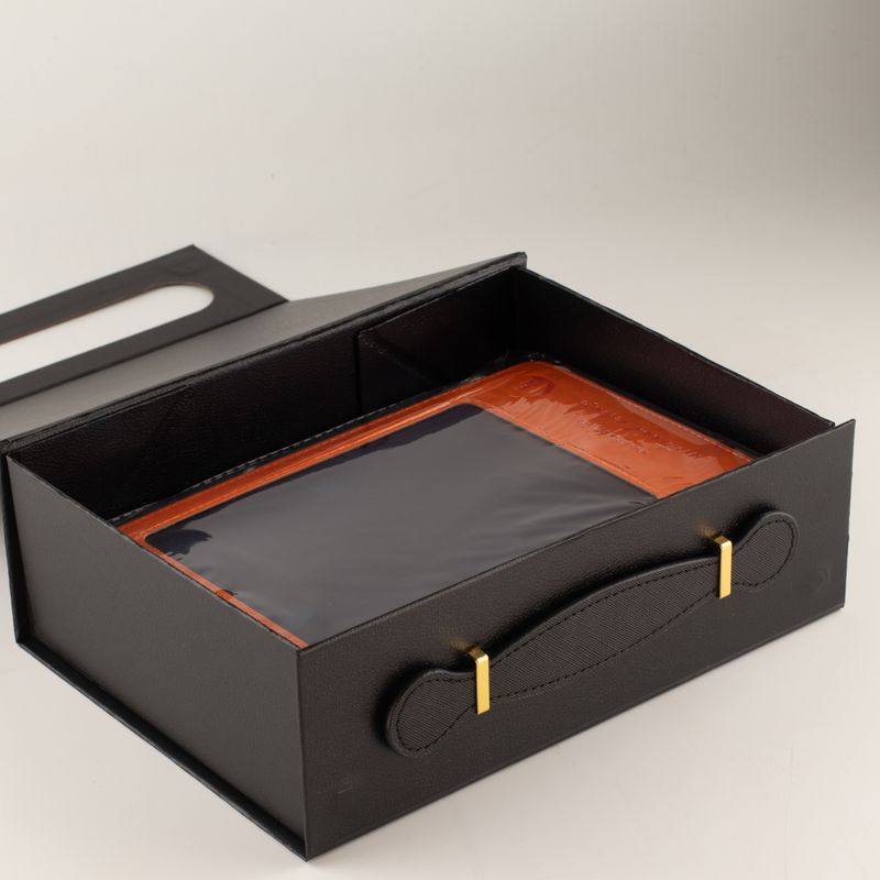 Hopfällbar presentbox - med presentkorg (24x18.2x8cm) - Svart