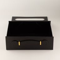 Hopfällbar presentbox - med presentkorg (24x18.2x8cm) - Svart
