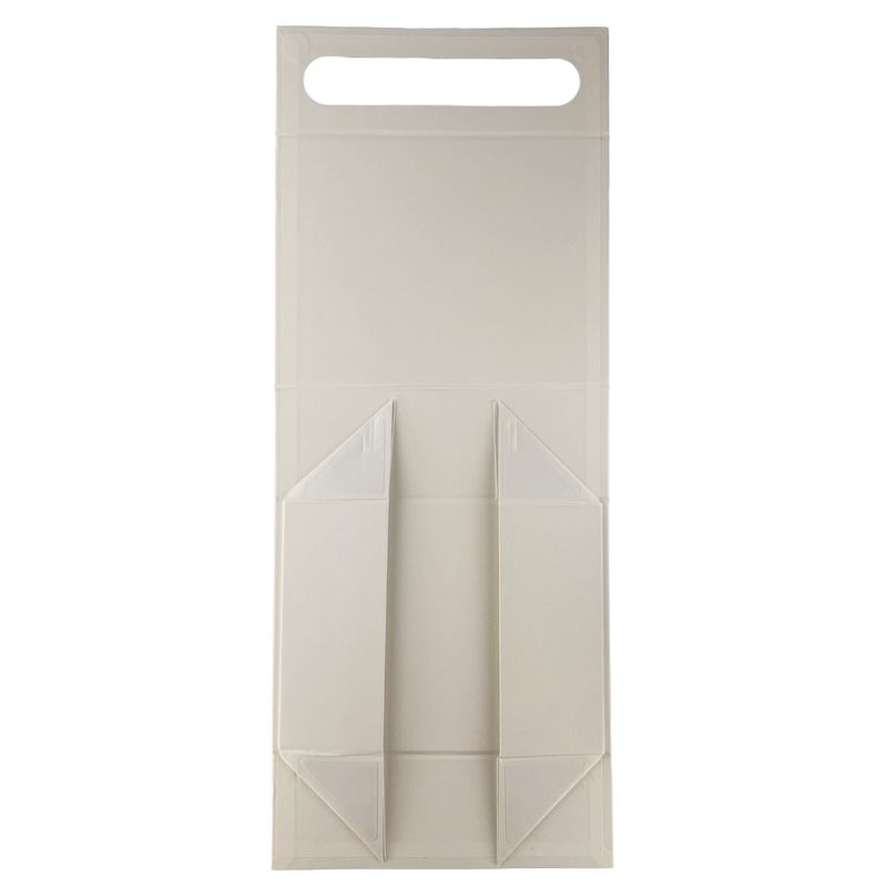 Plattförpackad presentask - Med presentkorg  (24x18.2x8cm) - Vit