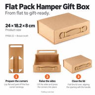Plattförpackad presentask - Med presentkorg  (24x18.2x8cm) - Vit