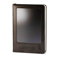 Avsiktsanteckningsbok - LCD Wipe Screen - svart läderimitation - mässingblad - 80 blad