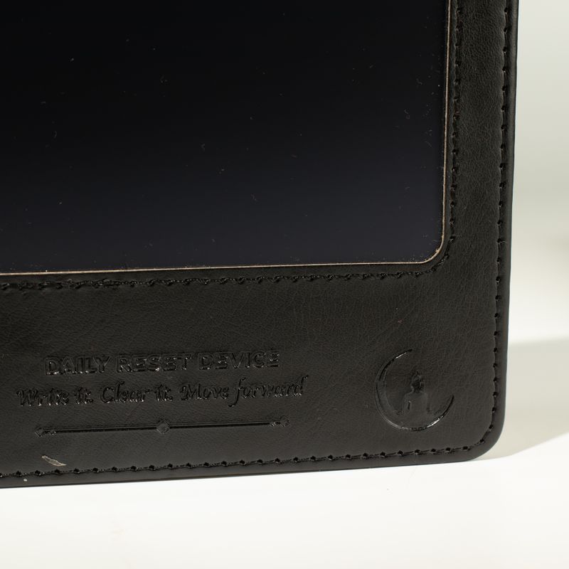 A5 Avsiktsanteckningsbok - LCD-skärmrengöringsduk - Svart läderimitation - 80 blad