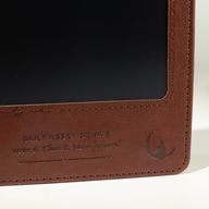 A5 Avsiktsanteckningsbok - LCD-torkbar skärm - Brunt läderlook - 80 blad