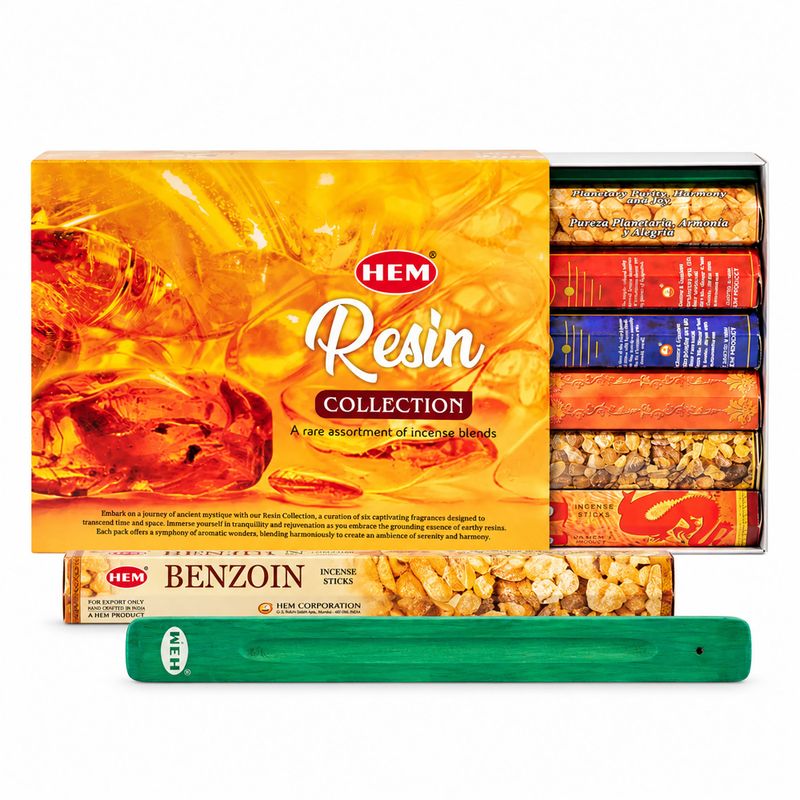 HEM Hexagonalt rökelse - Resinkollektion & aska-fångare (assorterat paket 6)